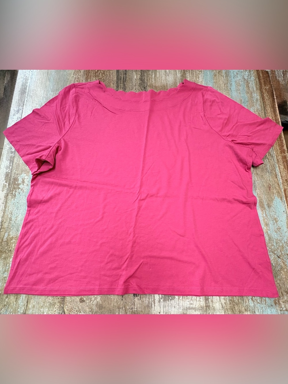 Talbots Bright Pink Short Sleeve Cotton Top